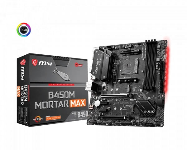 MSI B450M MORTAR MAX Military Style AMD M-ATX Gaming Motherboard-Best Price In BD
