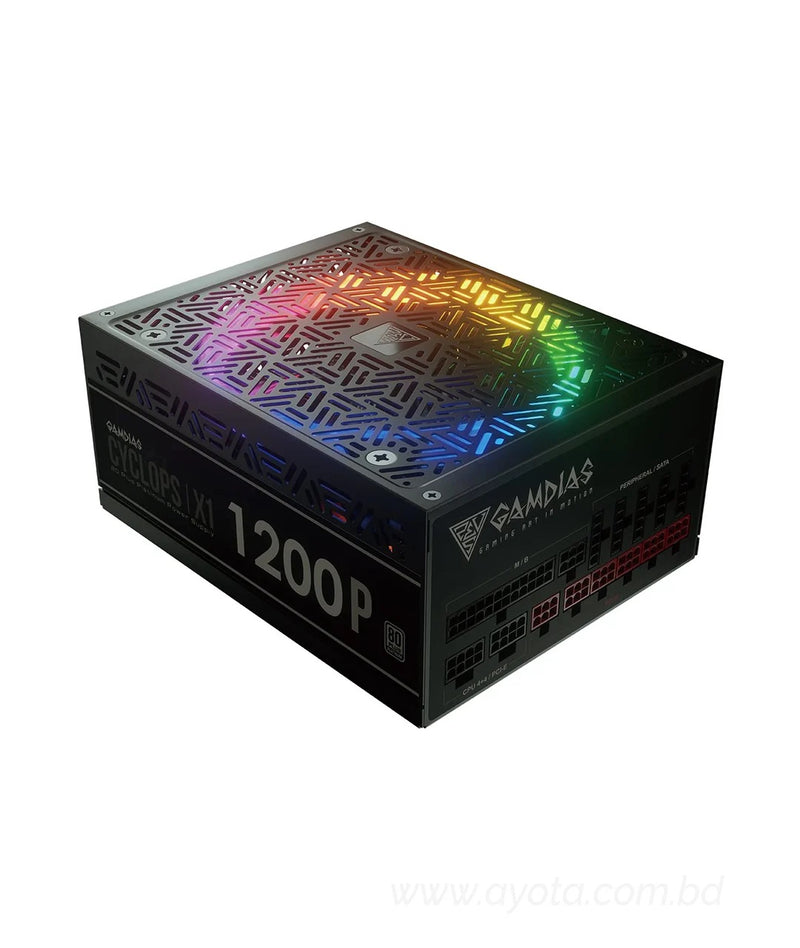 Gamdias CYCLOPS_X1_1200P RGB with 10 years Warranty Power Supply-Best Price In BD  