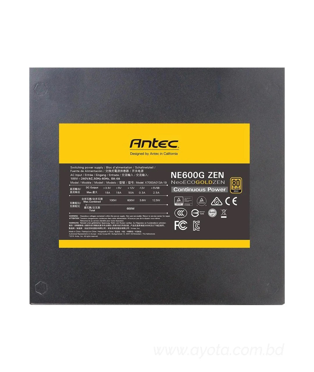 Antec NeoECO Gold Zen NE600G Zen Power Supply 600W, 80 PLUS GOLD