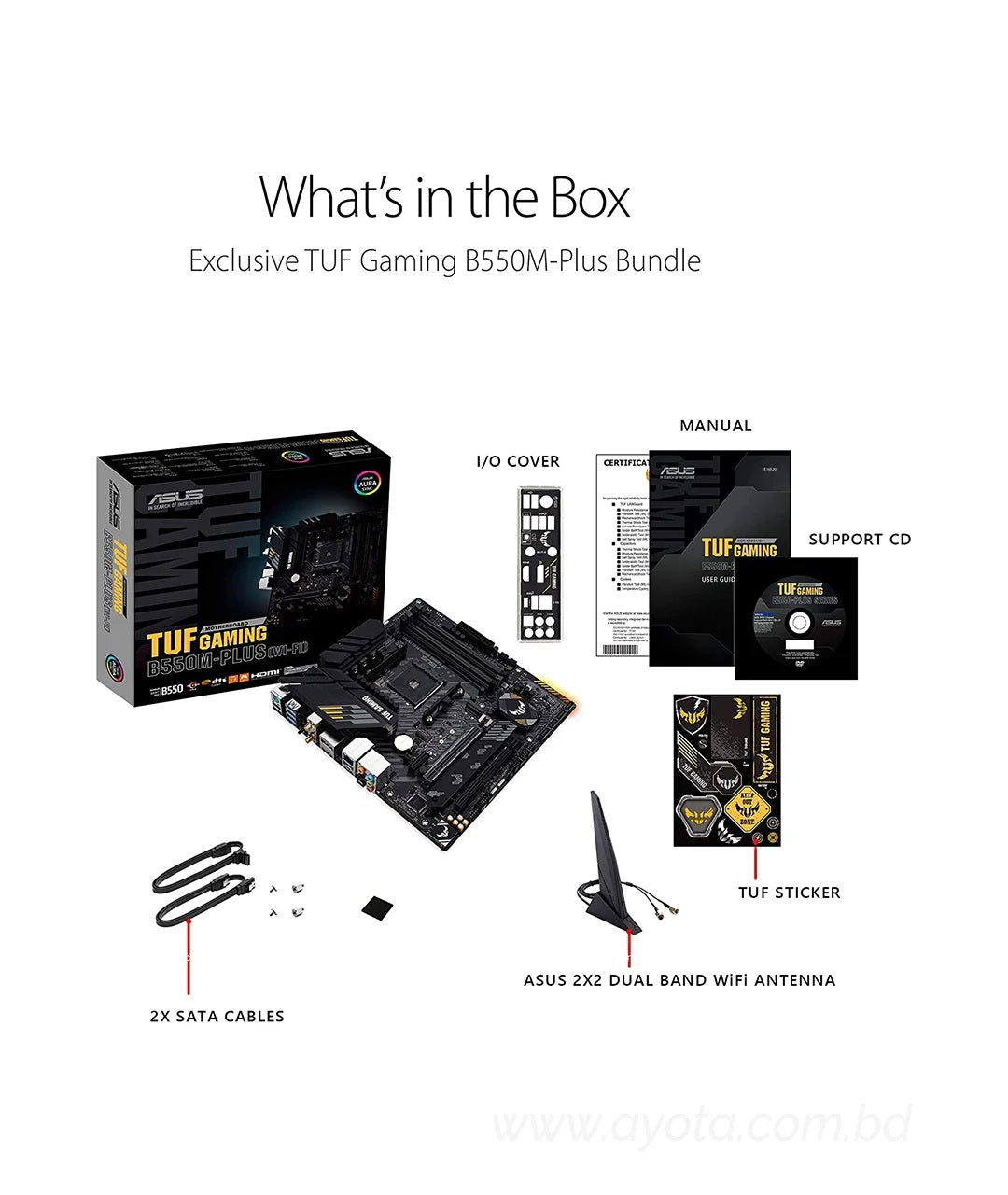 ASUS TUF GAMING B550M-PLUS AMD AM4 (3rd Gen Ryzen) Micro ATX Gaming Motherboard