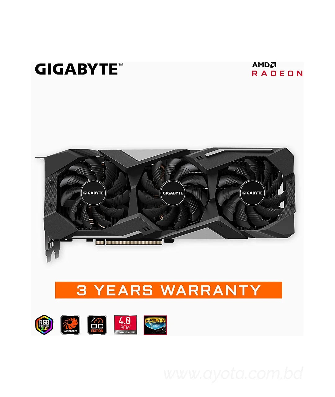 GIGABYTE Radeon RX 5700 GAMING OC 8G Graphics Card, PCIe 4.0, 8GB 256-Bit GDDR6, GV-R57GAMING OC-8GD Video Card