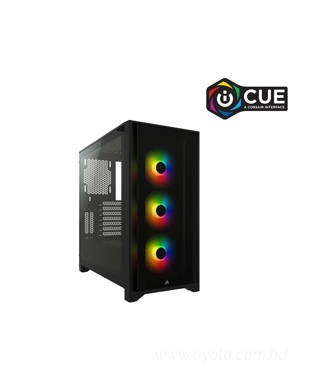 Corsair iCUE 4000X RGB Tempered Glass ATX Mid Tower Computer Case (Black)-Best Price In BD  