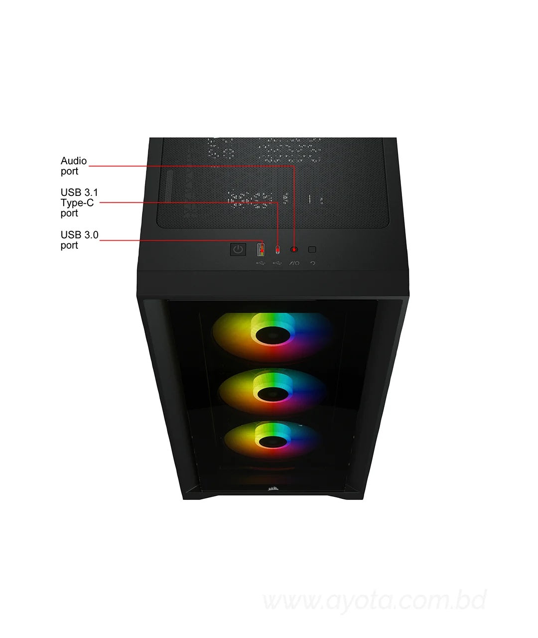 Corsair iCUE 4000X RGB Tempered Glass ATX Mid Tower Computer Case (Black)-Best Price In BD  