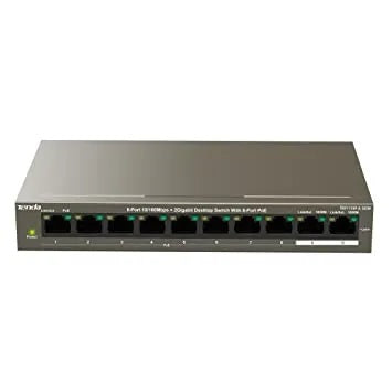 Tenda TEF1110P 8-Port 10/100 Mbps+2 Gigabit Desktop Switch-best price in bd