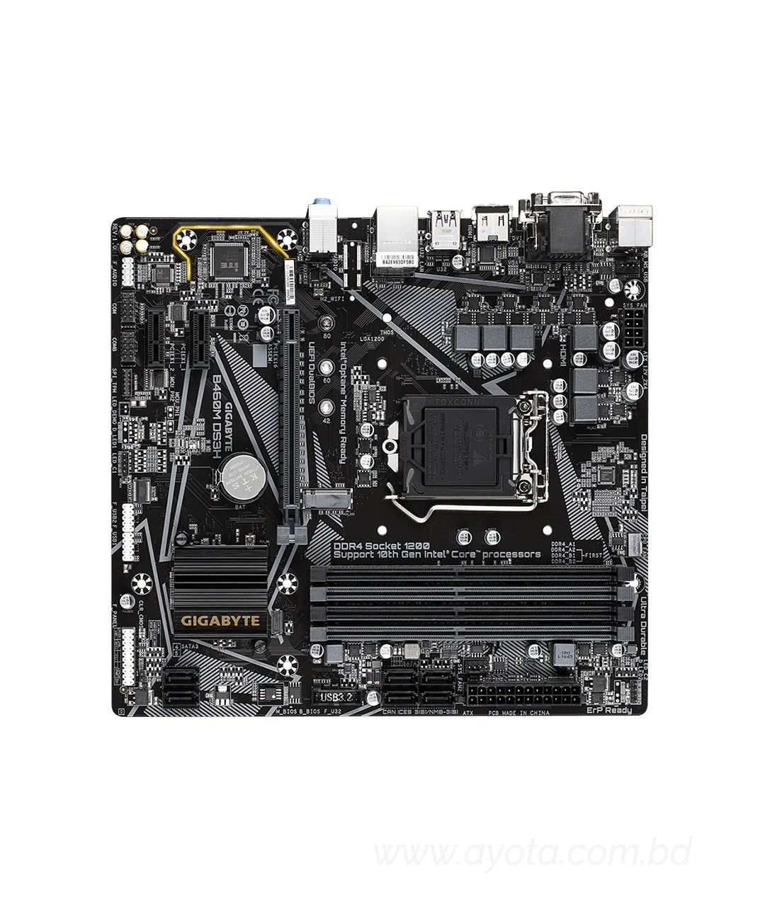 Gigabyte B460M DS3H AC 10th Gen WiFi Micro ATX Motherboard-Best Price In BD