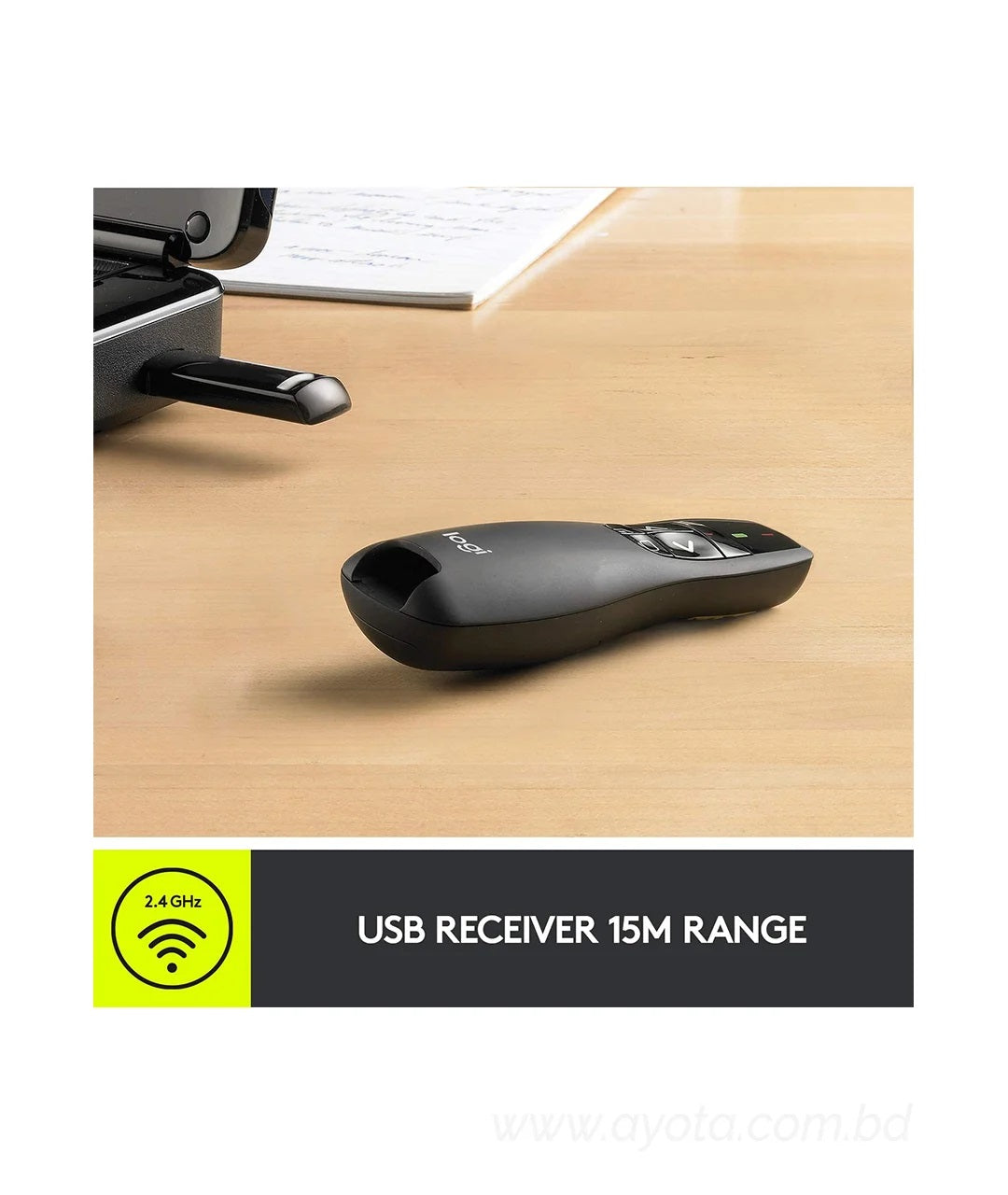 Logitech slideshow buttons 15M R400 Wireless Presenter