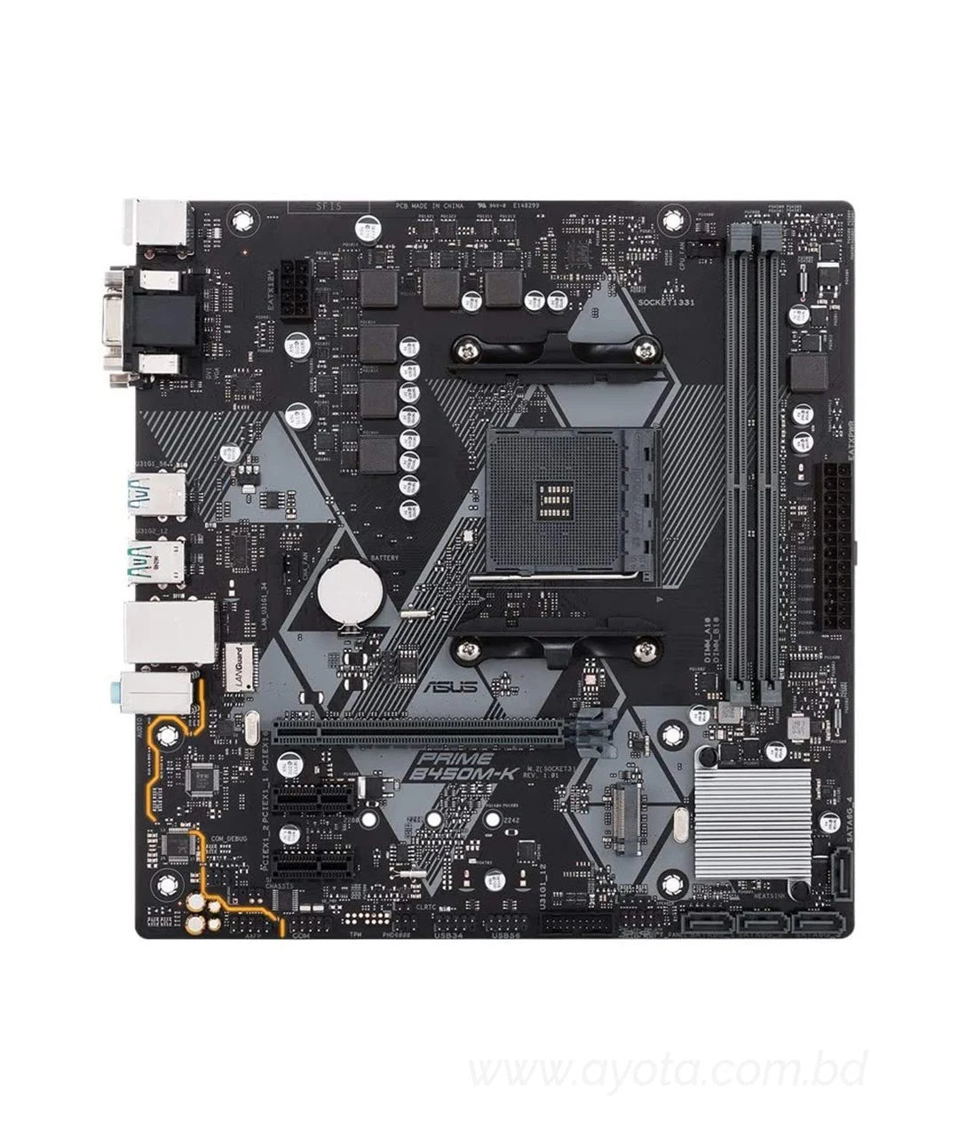 ASUS PRIME B450M-K - Motherboard - micro ATX - Socket AM4 - AMD B450 - USB 3.1 Gen 1, USB 3.1 Gen 2 - Gigabit LAN - onbo