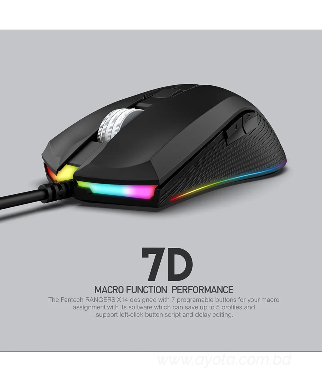 FANTECH Macro RGB Gaming X14 Ranger  Mouse