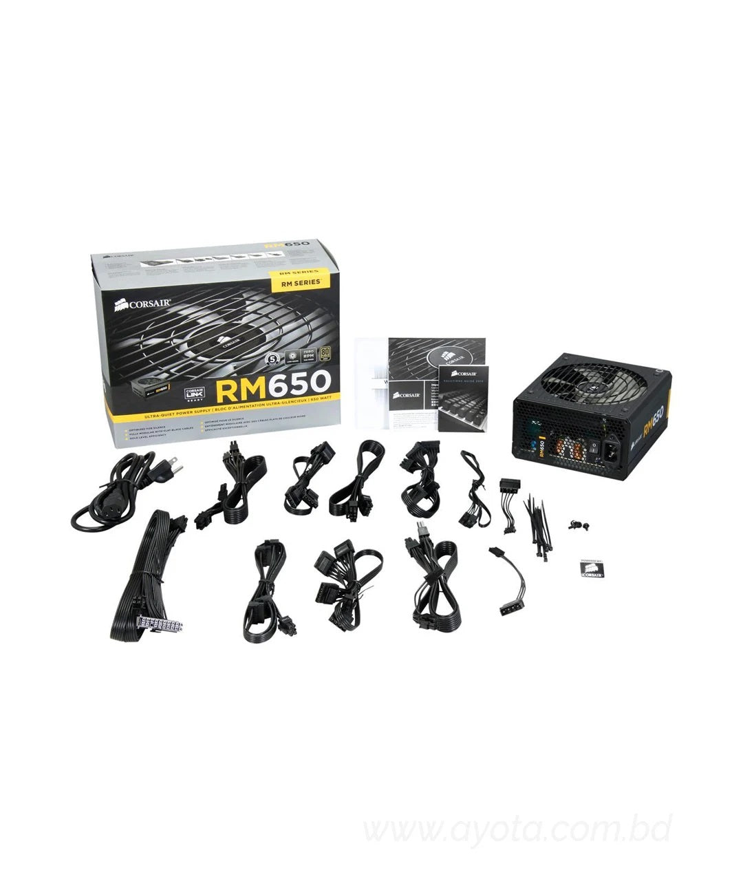 CORSAIR RM Series RM650 650W ATX12V v2.31 and EPS 2.92 80 PLUS GOLD Certified Full Modular Active PFC Power Supply