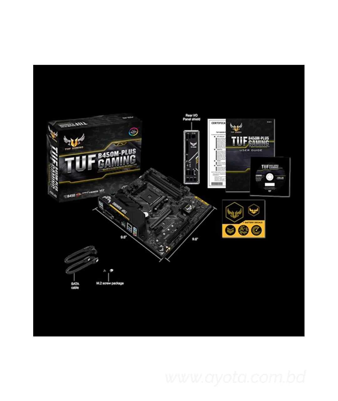 ASUS TUF B450M-PLUS GAMING AM4 AMD B450 SATA 6Gb/s Micro ATX AMD Motherboard