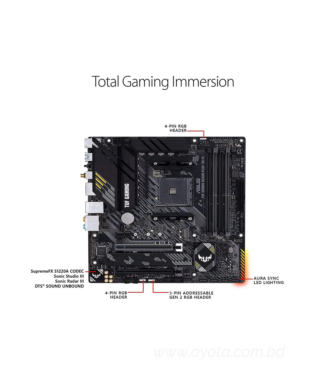 ASUS TUF GAMING B550M-PLUS AMD AM4 (3rd Gen Ryzen) Micro ATX Gaming Motherboard