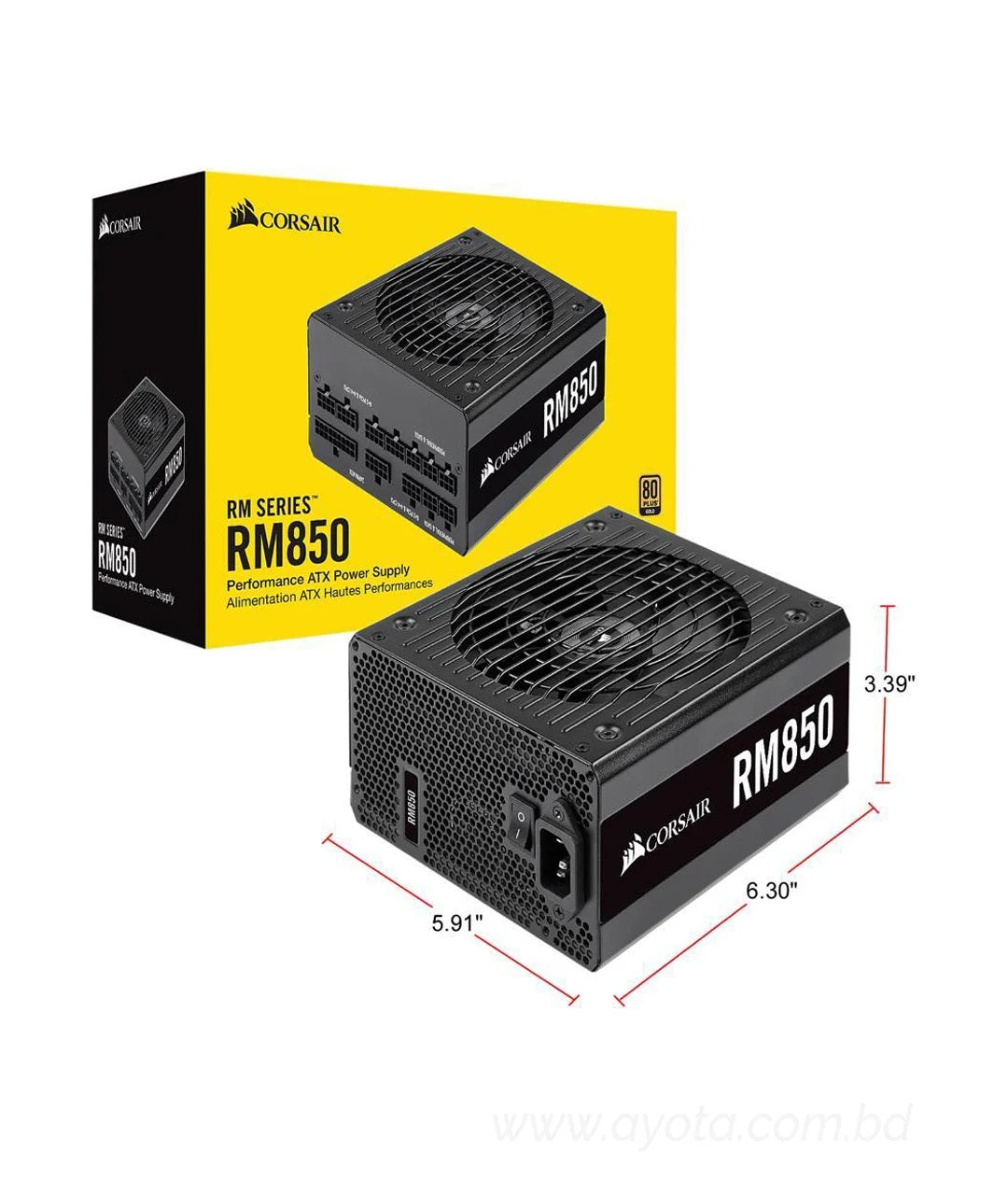 CORSAIR RM Series RM850 CP-9020196-NA 850W ATX12V / EPS12V SLI Ready CrossFire Ready 80 PLUS GOLD Certified Full Modular Power Supply