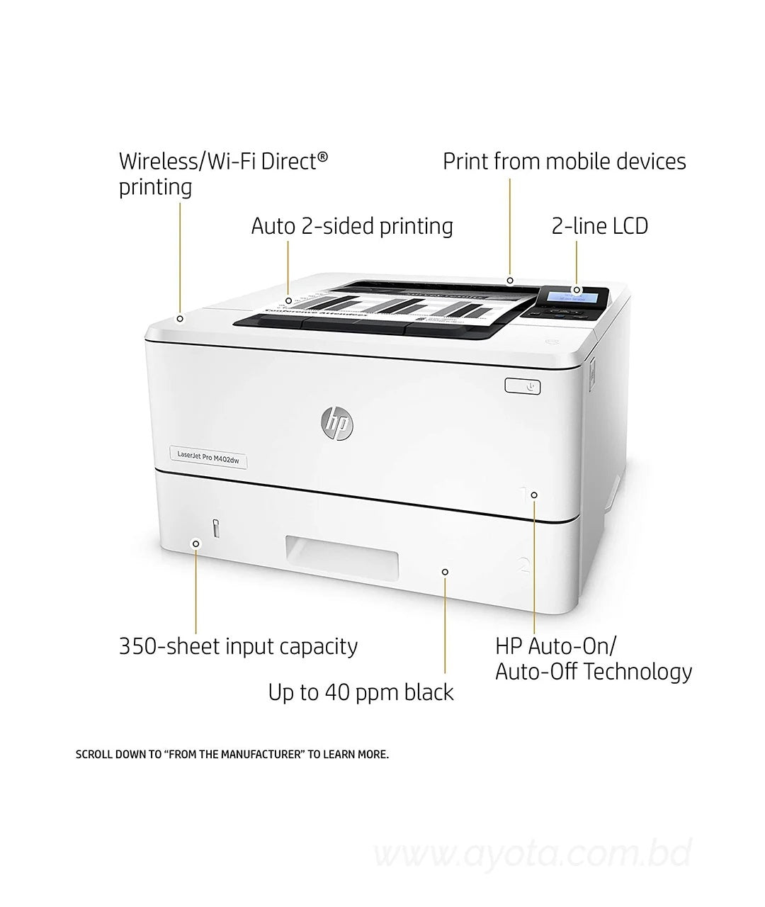 HP LaserJet Pro M402DN Printer