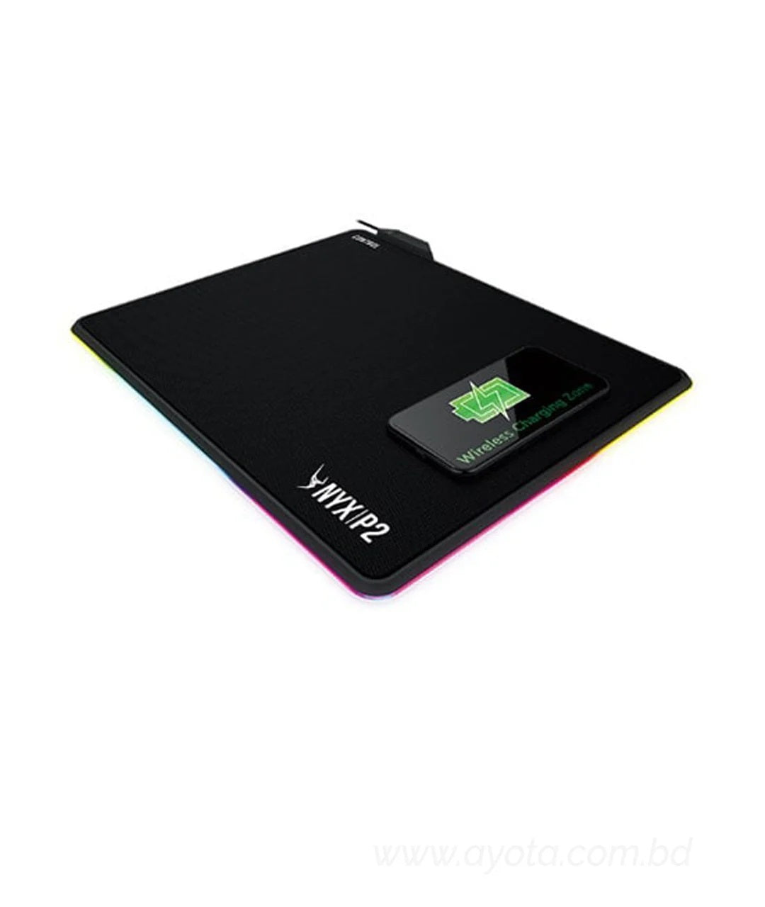 Gamdias Qi Wireless Charging NYX P2 Wireless Charging RGB Mouse Mat