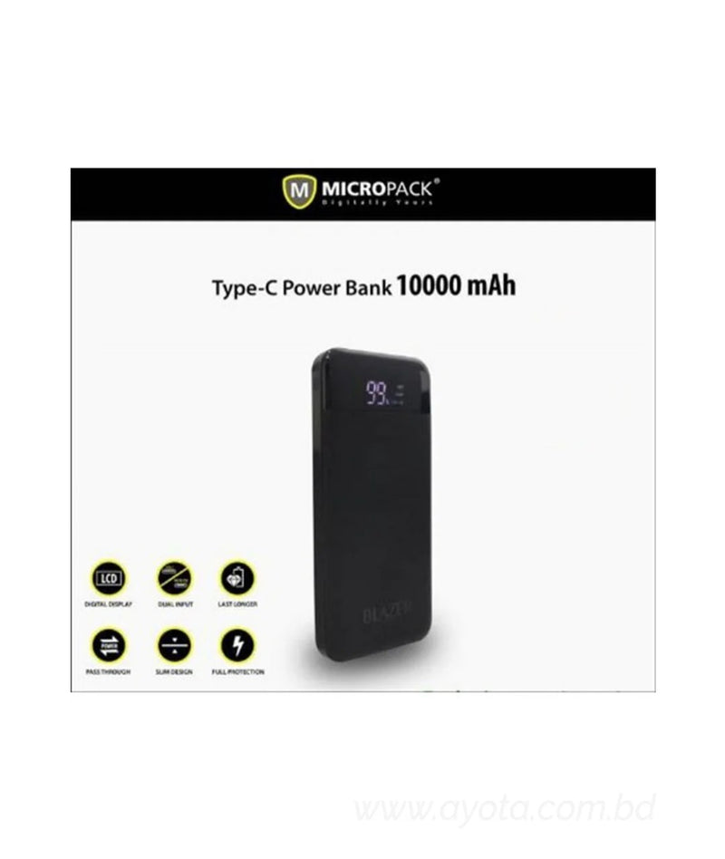 Micropack Dual input and output Blazer Lite PB-10KL 10000mAh Dual USB Type-C Power Bank