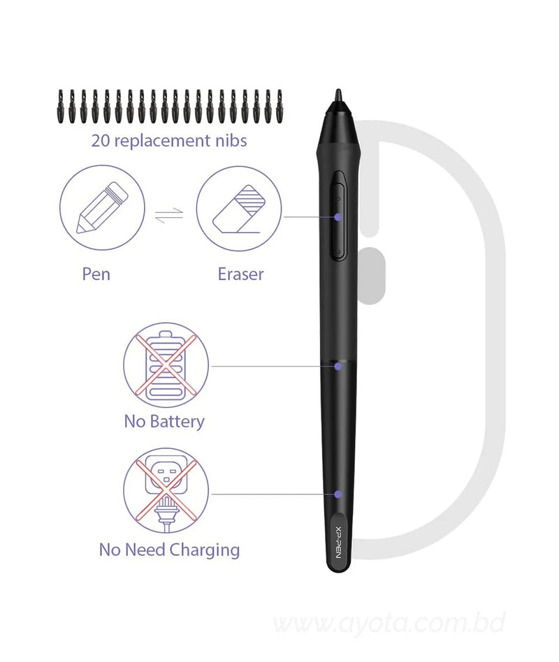 XP-PEN G640S Android Drawing Tablet Graphic Pen Tablet for OSU! 8192 Levels Pressure Digital Tablet with 6 Shortcut Keys and Battery-Free Stylus (6x3.75 Inch)