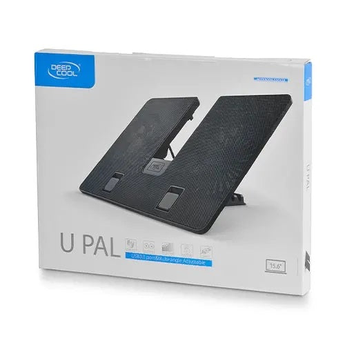 DEEPCOOL U PAL Laptop Cooler Unique U Shape Design, Support up to 15.6" Laptop, 2×140mm Fans with Fluent Cold Airflow