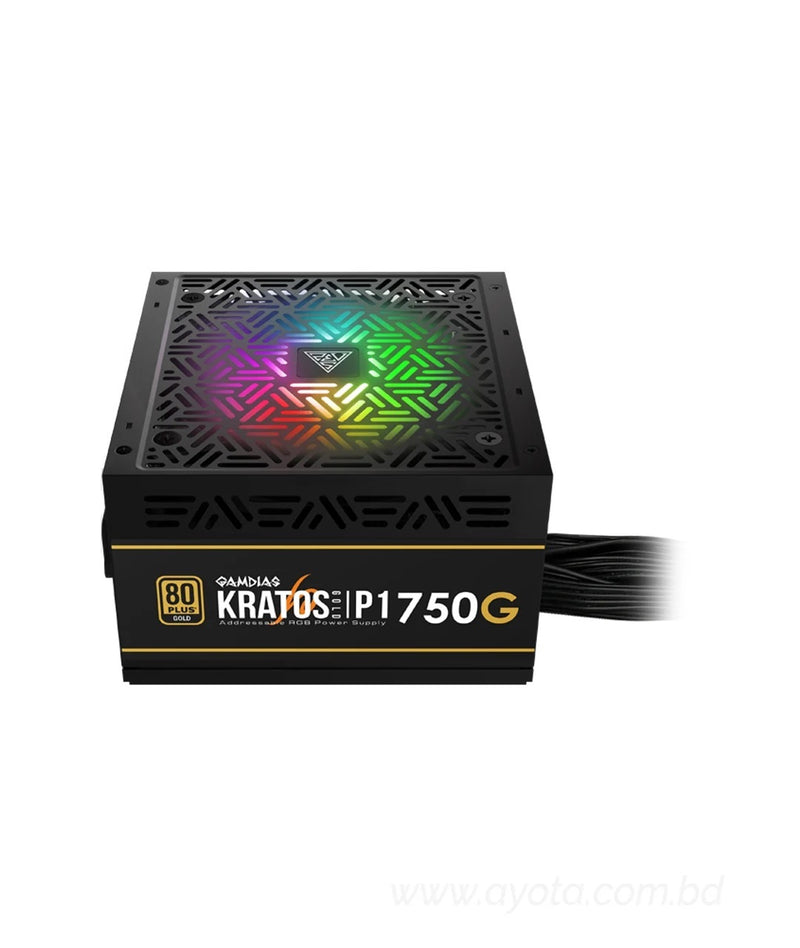 Gamdias KRATOS P1-750G 750W 80 PLUS GOLD Standard Certified, Semi-modular, RGB Motherboard sync & 30 Lighting Effects