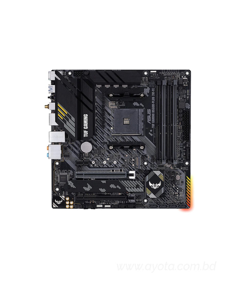 ASUS TUF GAMING B550M-PLUS (Wi-Fi) AMD AM4 (3rd Gen Ryzen) Micro ATX Gaming Motherboard (PCIe 4.0, 2.5Gb LAN, BIOS FlashBack, HDMI 2.1, USB 3.2 Gen 2, Addressable Gen 2 RGB Header and AURA Sync)