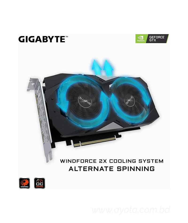 GIGABYTE GeForce GTX 1650 Gaming OC 4G Graphics Card, 2X Windforce Fans, 4GB 128-Bit GDDR5, Gv-N1650GAMING OC-4GD Video Card