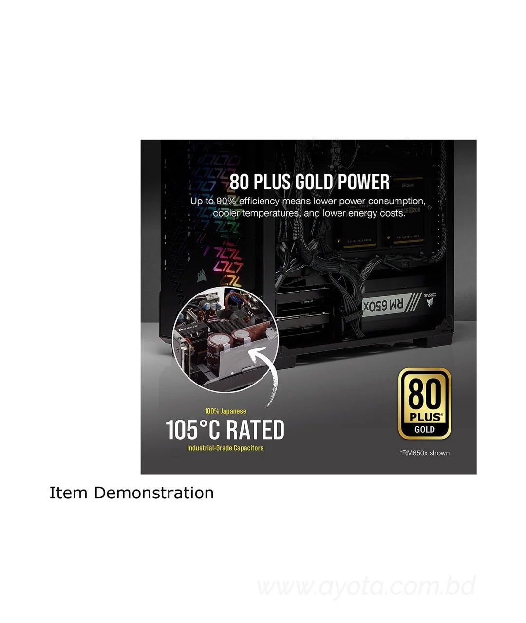 Corsair RM750X 750 Watt 80 Plus Gold Certified Fully Modular Power Supply-Best Price In BD   