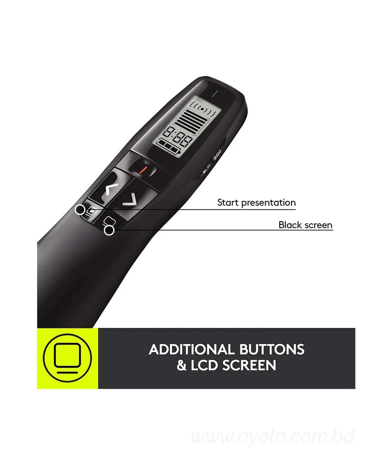 Logitech Built-in slideshow buttons 30 Meter R800 Wireless Professional Presenter