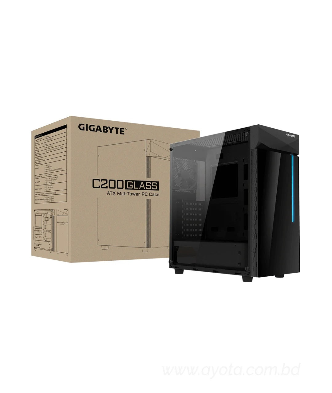 Gigabyte C200 Glass Mid Tower Casing-Best Price In BD  