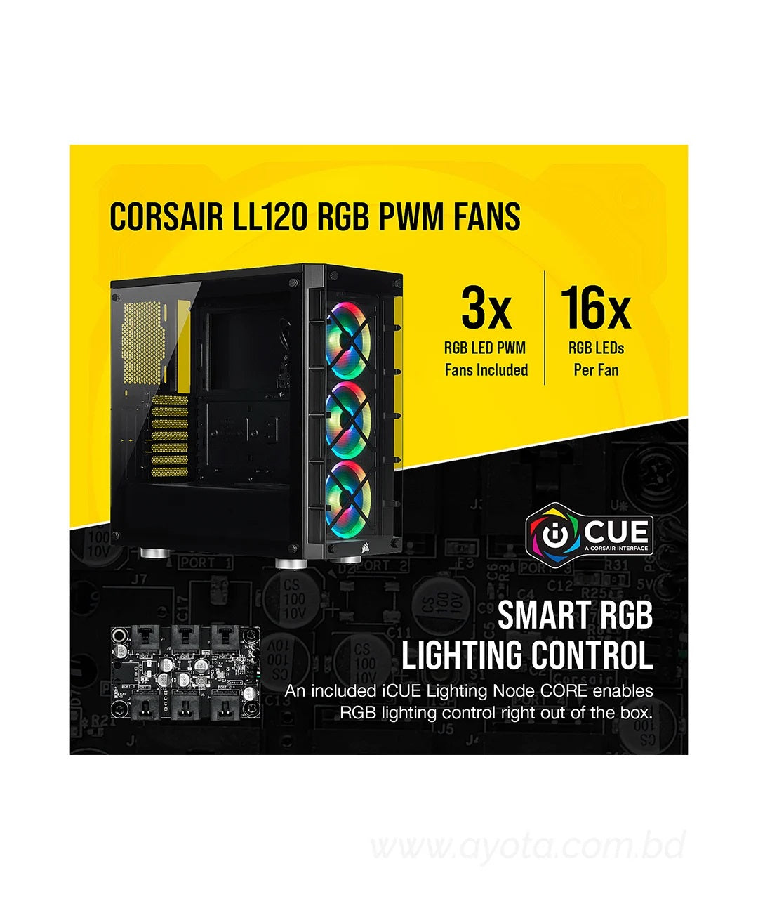 Corsair Crystal iCUE 465X RGB Mid-Tower ATX Smart Case-Best Price In BD 