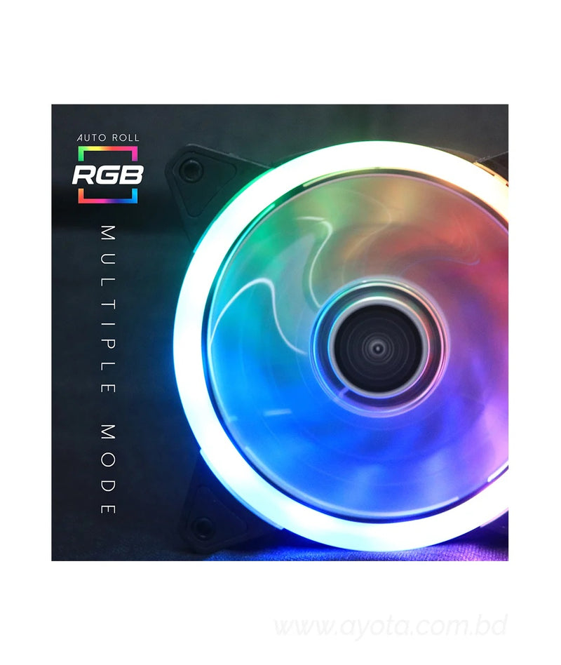 Fantech RGB Auto Color changing FC124 Turbine RGB Dual Side Illuminated Casing Fan