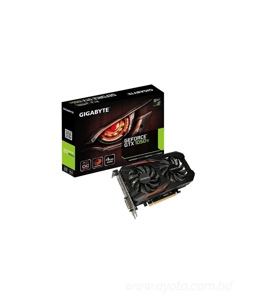 GIGABYTE GeForce GTX 1050 Ti DirectX 12 GV-N105TOC-4GD 4GB 128-Bit GDDR5 PCI Express 3.0 x16 ATX Video Cards