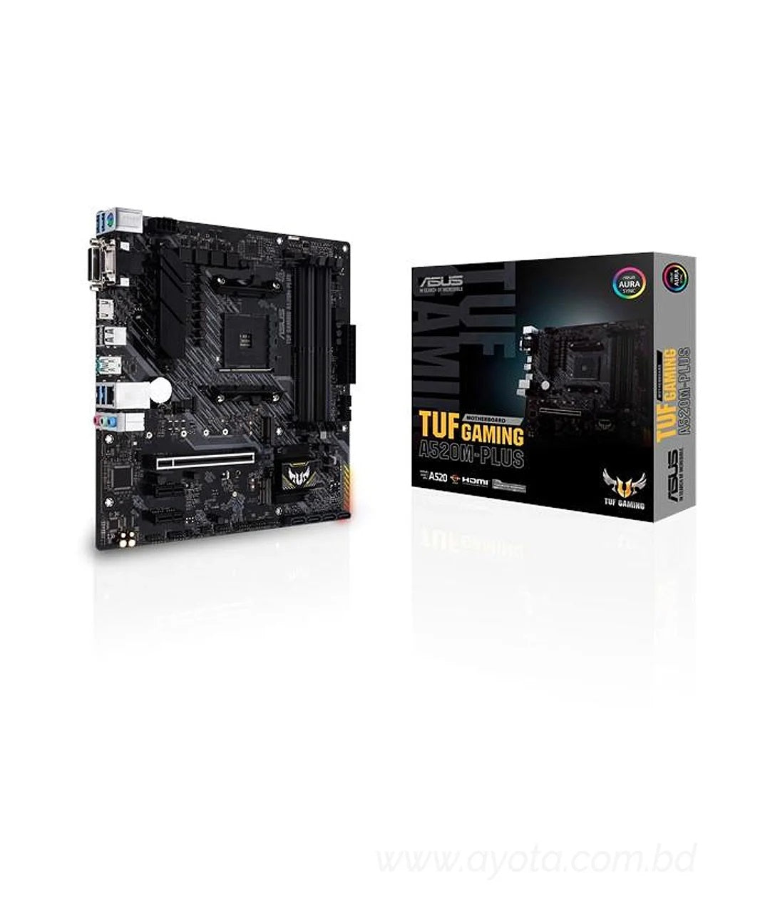 ASUS TUF GAMING A520M-PLUS - Motherboard - micro ATX - Socket AM4 - AMD A520 - USB 3.2 Gen 1, USB 3.2 Gen 2 - Gigabit LA