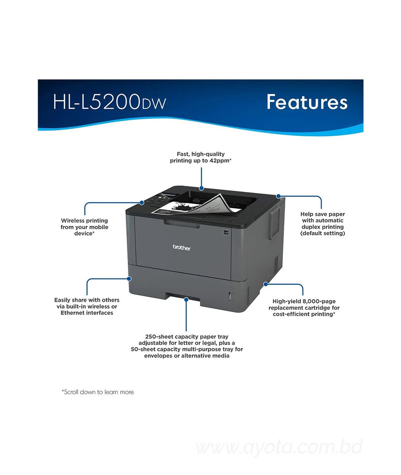 Brother HL-L5200DW monochrome laser Printer-Best Price In BD