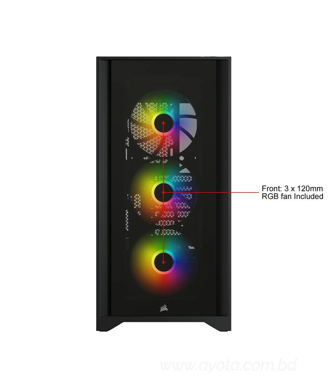 Corsair iCUE 4000X RGB Tempered Glass ATX Mid Tower Computer Case (Black)-Best Price In BD  