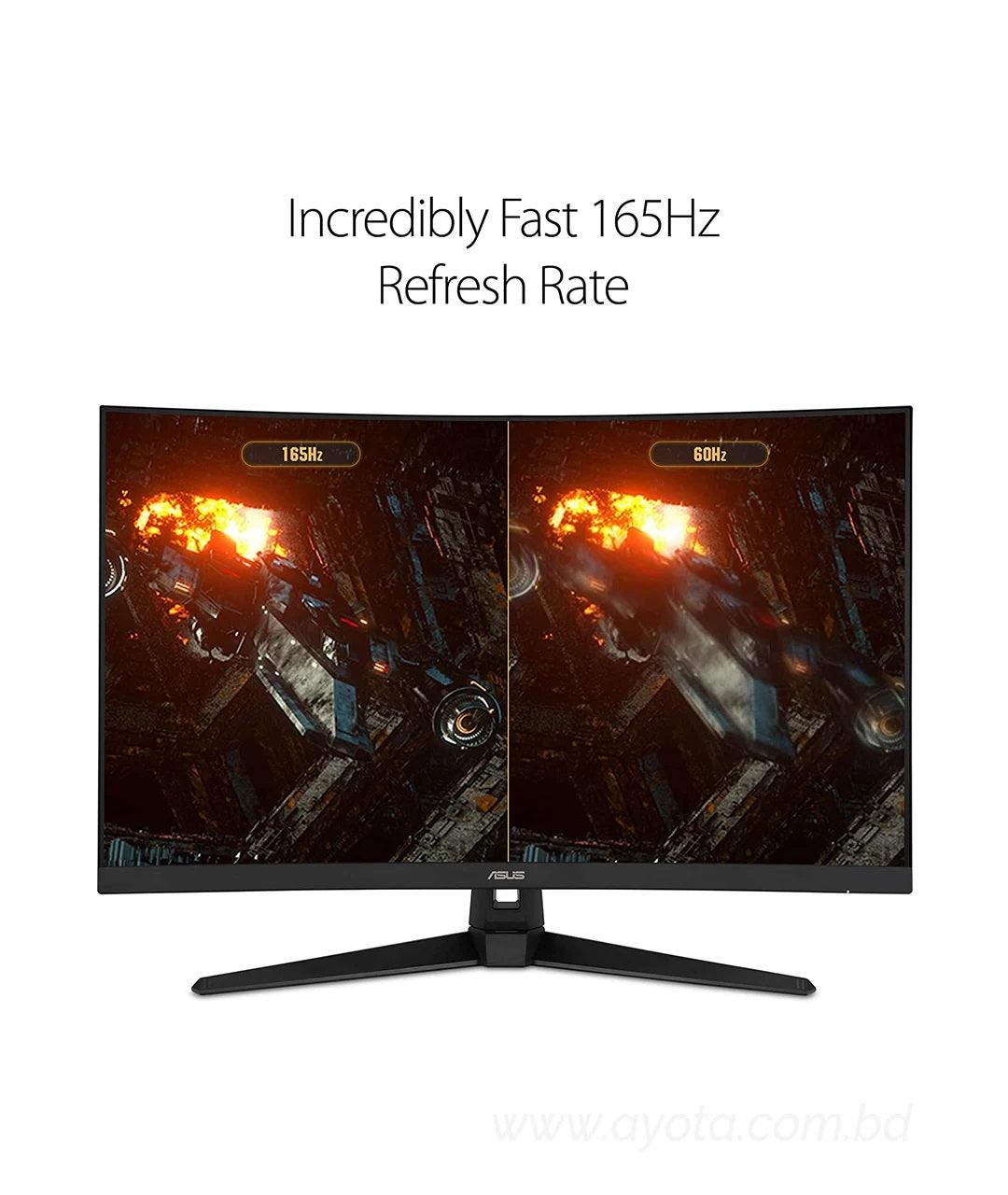 ASUS TUF Gaming VG328H1B 32" Full HD 1920 x 1080 165Hz (OC) 1ms (MPRT) HDMI VGA Extreme Low Motion Blur FreeSync Flicker-Free Built-in Speakers Backlit LED Curved Gaming Monitor