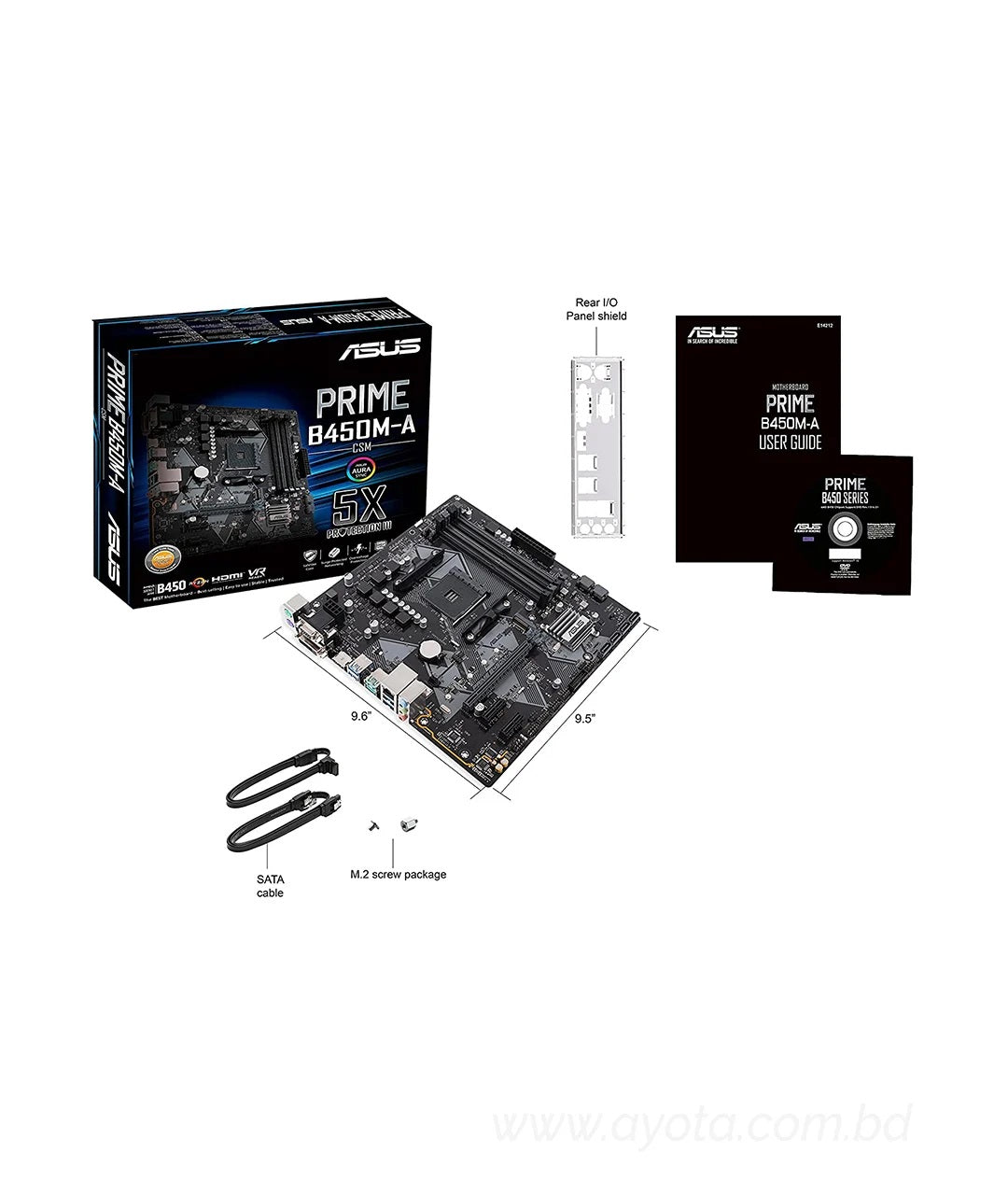 ASUS PRIME B450M-A/CSM AM4 AMD B450 SATA 6Gb/s USB 3.1 HDMI Micro ATX AMD Motherboard