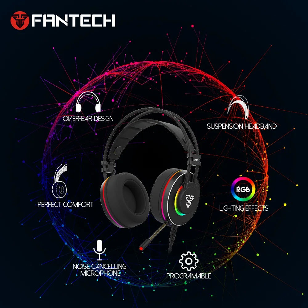 FANTECH Surround Sound RGB Gaming Headset HG23 OCTANE 7.1 True