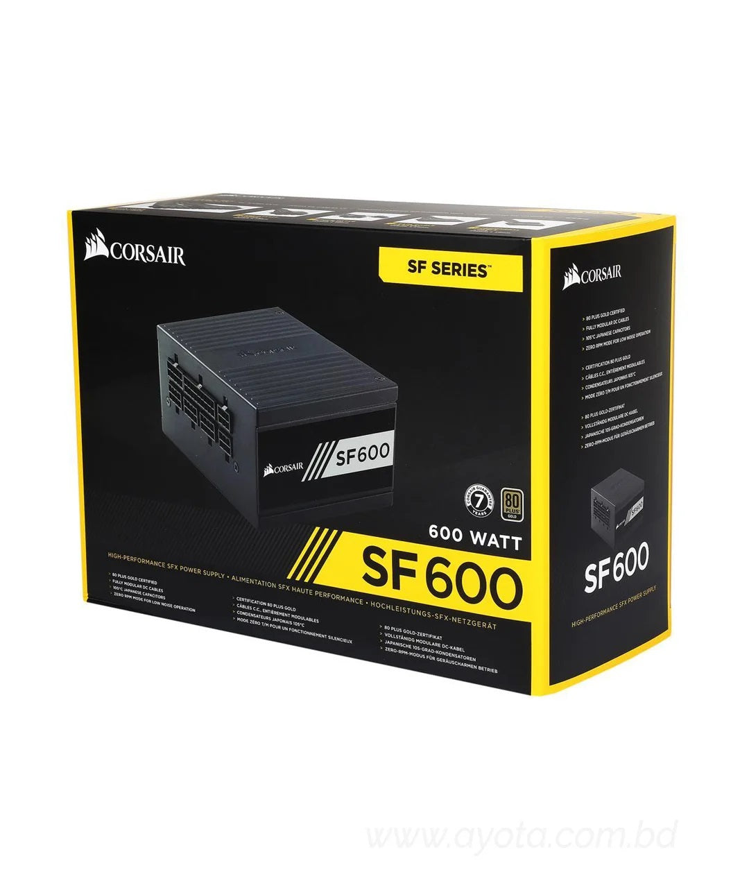 CORSAIR SF Series SF600 600W 80 PLUS GOLD Active PFC Haswell Ready SFX SFX12V Micro ATX Full Modular Power Supply CP-9020105-NA