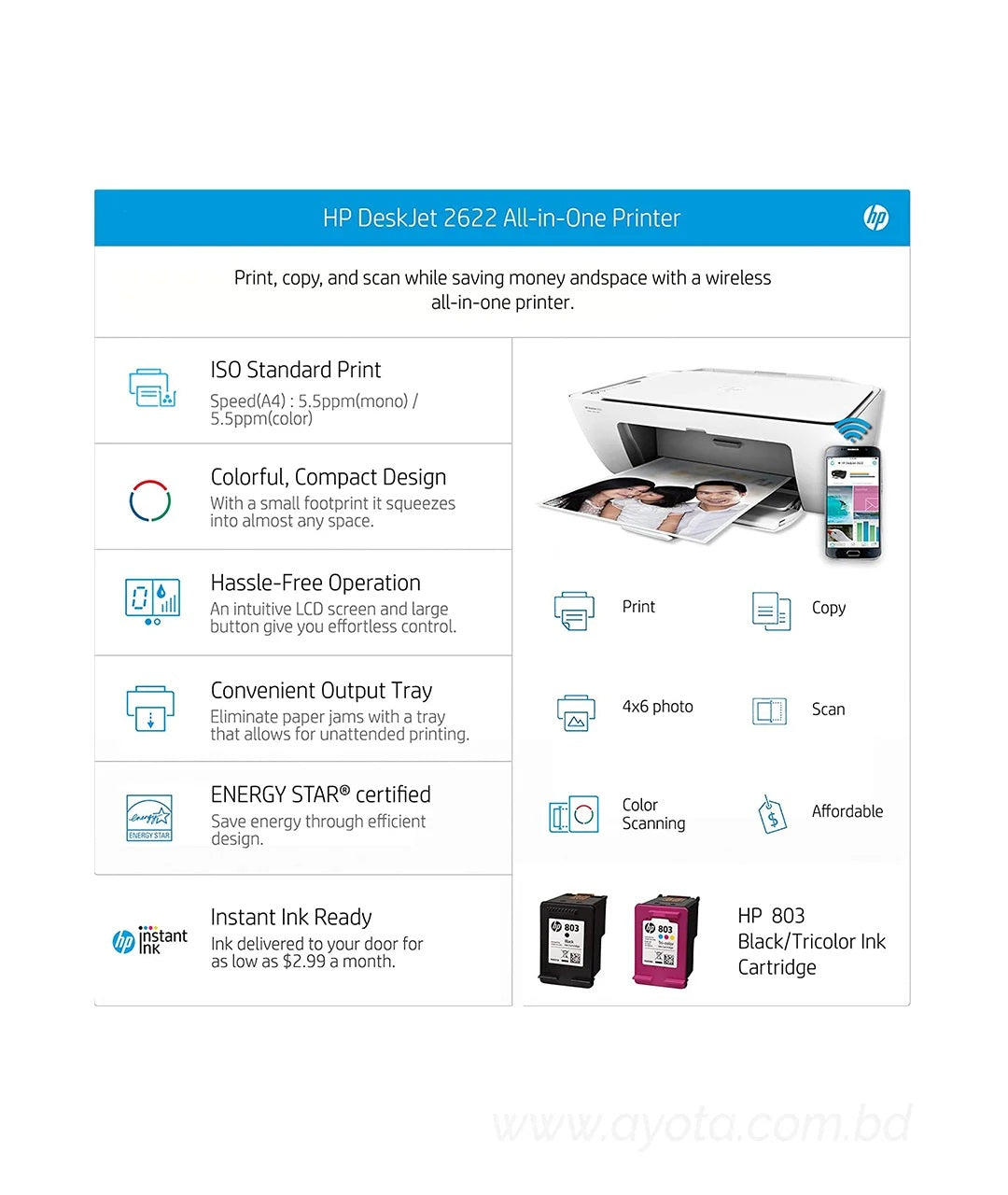 HP DeskJet 2622 All-in-One Printer