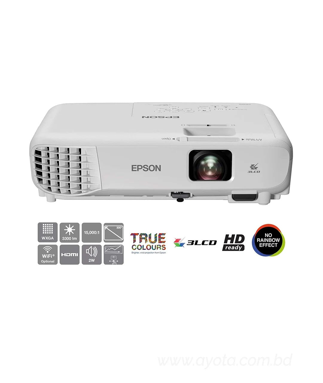 Epson EB-W05 3300 Lumens WXGA 3LCD Multimedia Projector-Best Price In BD