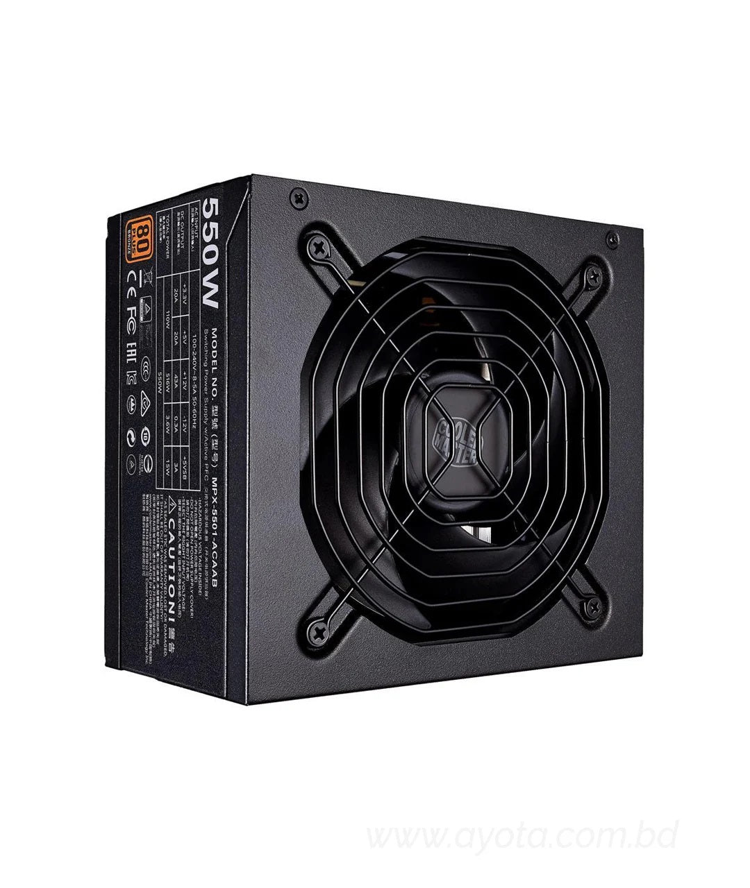 Cooler Master MWE 550 Watt Silencio Fan, Modular 80 PLUS Bronze Power Supply