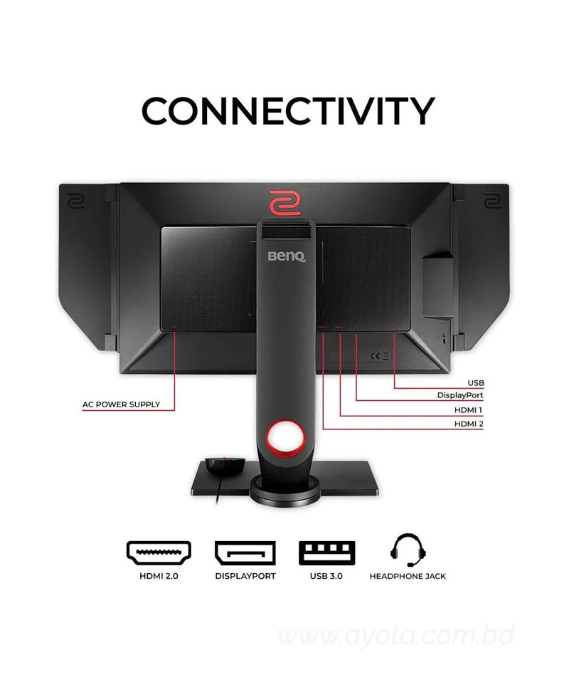 BenQ ZOWIE XL2546 25" (Actaul size 24.5") 1080p 1ms(GTG) 240Hz eSports Gaming Monitor, DyAc, S-Switch, Shield, Black eQualizer, Color Vibrance, Height Adjustable, VESA Ready