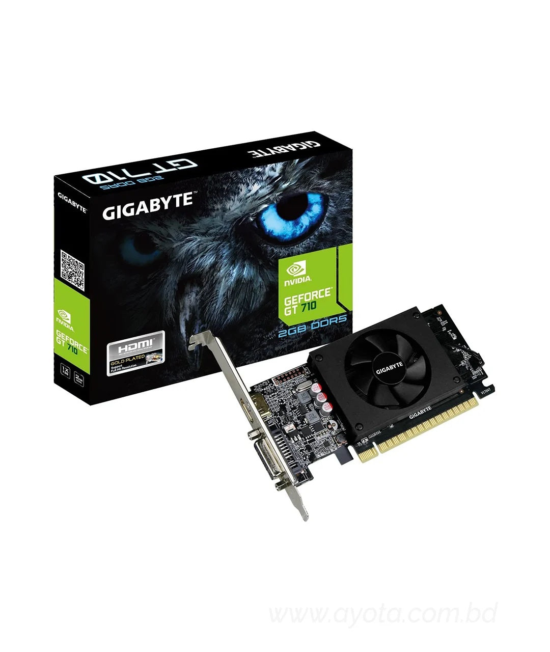 GIGABYTE GeForce GT 710 DirectX 12 GV-N710D5-2GL 2GB 64-Bit DDR5 PCI Express 2.0 x8 Low Profile Video Card