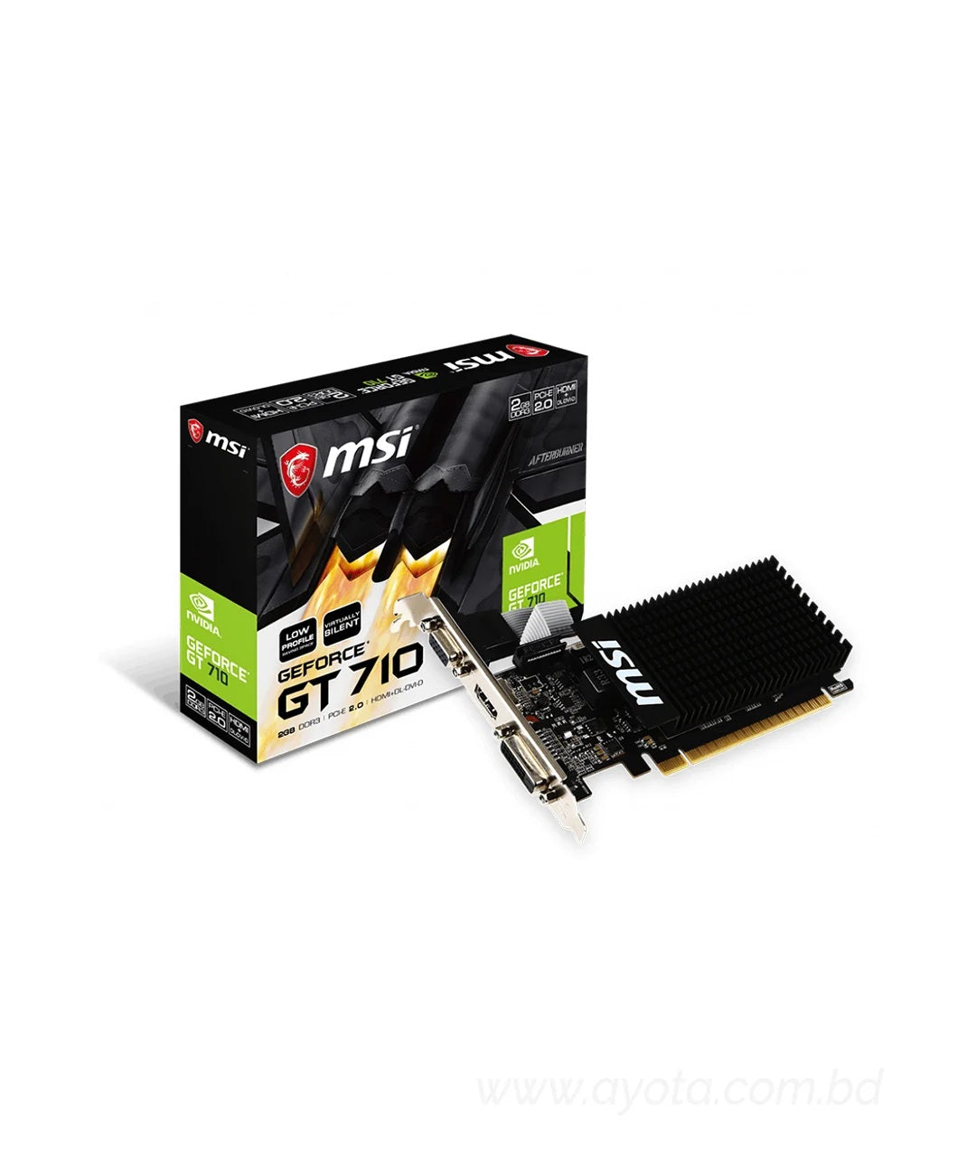 MSI GAMING GeForce GT 710 2GB GDRR3 64-bit HDCP Support DirectX 12 OpenGL 4.5 Heat Sink Low Profile Graphics Card (GT 710 2GD3H LP)