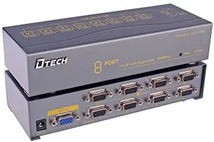 DTECH Powered 8 Port VGA Splitter Box SVGA Video Distribution 1 PC to