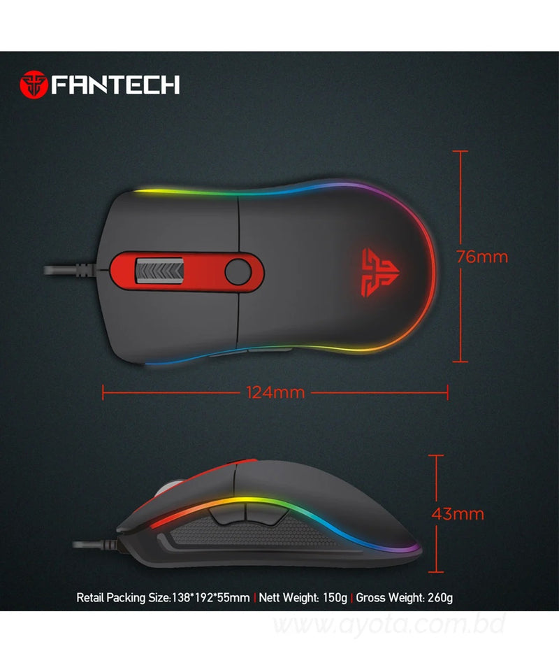 FANTECH Macro RGB Gaming X6 Knight  Mouse