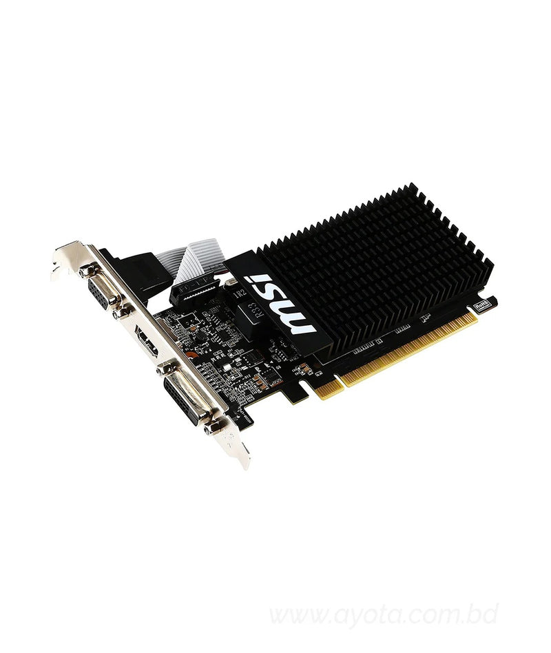 MSI GAMING GeForce GT 710 2GB GDRR3 64-bit HDCP Support DirectX 12 OpenGL 4.5 Heat Sink Low Profile Graphics Card (GT 710 2GD3H LP)