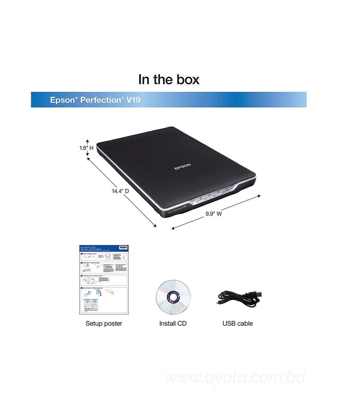 Epson Perfection V19 Flatbed color scanner Document Scanner-Best Price In BD