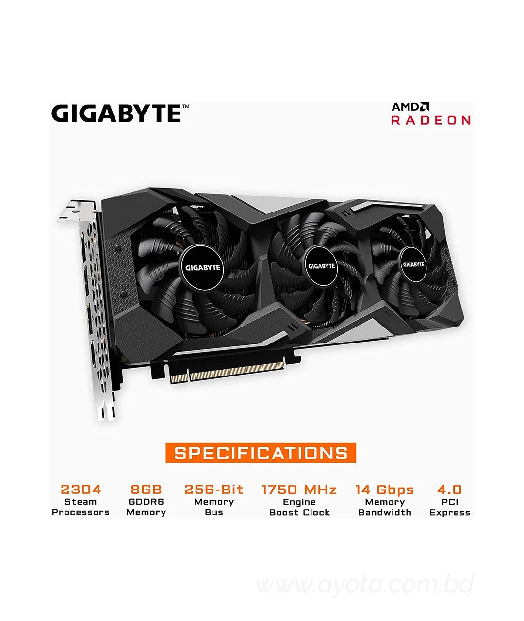 GIGABYTE Radeon RX 5700 GAMING OC 8G Graphics Card, PCIe 4.0, 8GB 256-Bit GDDR6, GV-R57GAMING OC-8GD Video Card