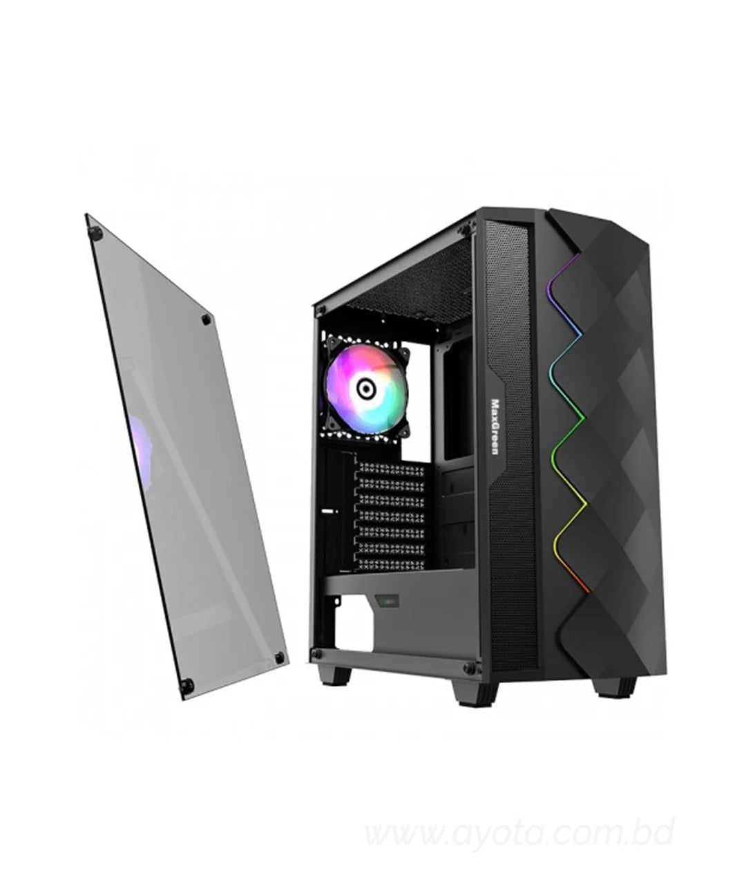 MAXGREEN A361 RGB MID TOWER GAMING CASE-BEST PRICE IN BD