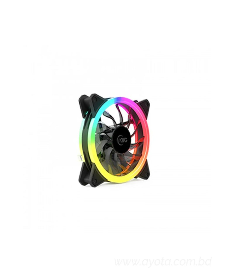 KWG Dual RGB rings light on both sides Gemini E1 1201 120mm Dual RGB Ring Case & Radiator Fan
